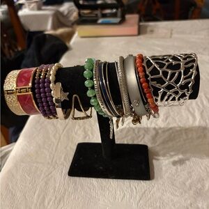 Multi-Color Women’s Bracelet Stack - Assorted Beaded & Metal 15 Avon bracelets